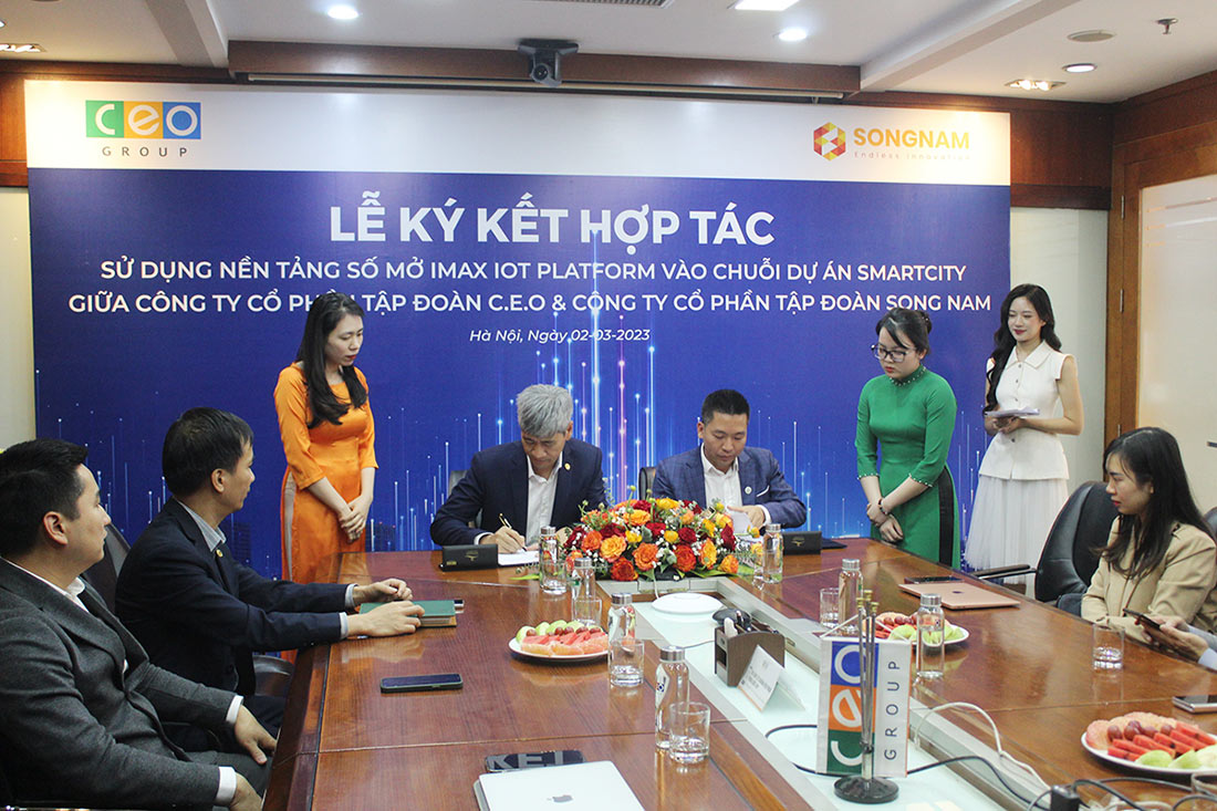 Tập đoàn CEO hợp tác với Song Nam Group sử dụng nền tảng số mở IMAX IoT Platform cho chuỗi dự án Smartcity